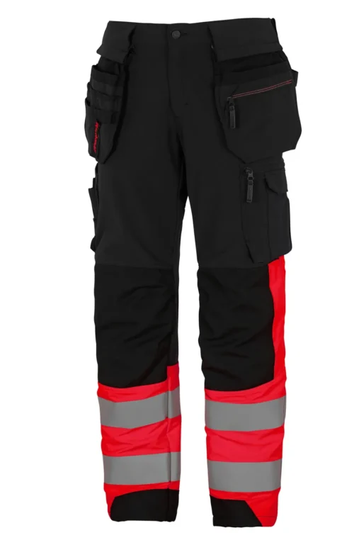 Björnkläder stretch riipputaskuhousut musta/punainen