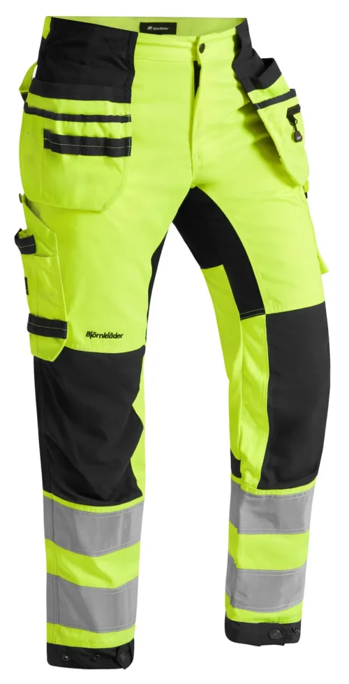 Björnkläder huomioriipputaskuhousut stretch neo 263-2 musta/keltainen